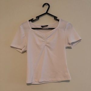 🔴SOLD🔴 A ribbed cute white shirt